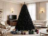 7 FT Black Pre-Lit Christmas Tree with Purple LED Lights, 1096 Branch Tips, Gothic Halloween Holiday 20654509
