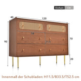 ZUN Dresser for Bedroom, Chest of Drawers, 6 Drawer Dresser, Floor Storage Drawer Cabinet for Home 86191087