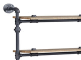 Brantley Oak & Sandy Black Finish Wall Rack W/4 Shelves B2726P446701