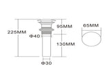 Brass Pop Up Sink Drainer without Overflow Bathroom Drain With Removable Strainer Basket Black 58310015