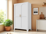 71'' 2 Shapely Doors Cabinet, Metal Storage Cabinet with Doors and Adjustable Shelves, for Bedroom, W3387P306305