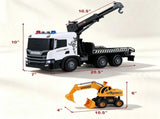 2-Piece Kids Construction Vehicle Toy Set, Scania Licensed Tow Truck & Excavator, Friction Drive, 64288257
