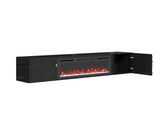 67 in. Black Media TV Stand in High Gloss Paint MDF T3609P347458