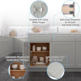18"in W x 24"in D x 34.5"in H in Shaker Dove Plywood Ready to Assemble Kitchen Base Cabinet T3210P296362