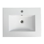 ZUN 24 Inch Bathroom Ceramic Sink Basin, White W1550P168217