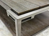 Corbeta Metal Frame Wood Living Room Coffee Table with Casters T2574P164640