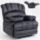 Large Manual Recliner Chair in Fabric for Living Room, Grey W3224P288516