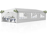 10x30ft Outdoor Pop Up Canopy, Portable Instant Canopy Tent with 8 Sidewalls for Outdoor Events 10270298