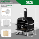 ZUN Outdoor Pizza Oven Wood Fired 2-Layer Pizza Ovens Outside Pizza Maker with Stone, Removable Cooking 87975879