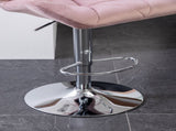 Breni Velvet Diamond Tufted Swivel Adjustable Height Barstool, Set of 2, Mauve T2574P164872