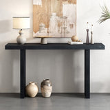 U_STYLE Uniquely Designed Oak Veneer Console Table with Distinctive Side Shapes, Suitable for N711P170550B
