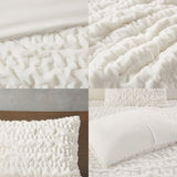King/Cal King Ruched Fur Down Alternative Comforter Set B03597270