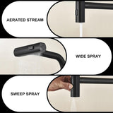 Kitchen waterfall faucet with pull down single handle kitchen sink faucet with pull out W1217P146510