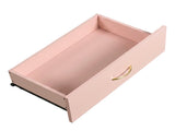 3-Drawer Chest with Faux Rose Gold Handles Drawer Dresser 22.05*12.99*25.98in Pink 03954051