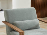 29.72"W Swivel Modern Upholstered Accent Chair with Solid Wood Armrests and 360 Degree Comfy Lounge W3188P417949