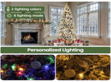 7.5ft Pre-lit Snow Flocked Pencil Christmas Tree with 1000 Branch Tips & 350 Lights, Remote Control, 73760358
