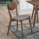 ZUN Natural Walnut and Grey Upholestered Dining Chair B062P153682