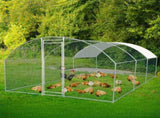 19.7x9.8x6.5ft Large Metal Chicken Coop with Run, Walk-in Poultry Cage with Waterproof Cover & Arc 16128601