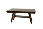 ZUN Dining Table Rectangle Dining Table w Shelve 1pc Table Only Rubber wood Dark Walnut Finish Dining B011P192196