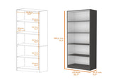 Matt Gray and White 5-Shelf Bookcase B062P175160