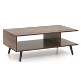Rectangle Coffee Table with 2 Open Compartments 83293018