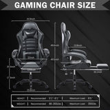Gaming Computer Chair with Wheels, Adjustable Height Pu Leather Gamer Chair Office Desk 25787309