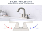 Bathroom Sink Faucet Brushed Nickel 2-Handle 4 Inch Center-Set Bathroom Sink Faucet, Sink Drain with 33331057