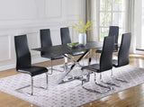 ZUN Set of 4 Leatherette Upholstered Dining Side Chairs, Black B016P223035