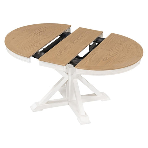 ZUN Retro Functional Extendable Dining Table with a 12" Leaf for Dining Room and Living Room 64554681