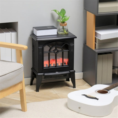 ZUN 750W/1500W 18 inch Electric Fireplace Heater-black （Prohibited by WalMart） 74207341