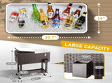 80QT Rattan Square Legs Cooler with Shelf 93465021