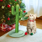 ZUN 26in Cactus Cat Scratching Post, Cute Cat Scratcher with Natural Sisal Posts & Flower Toppers for 48403907