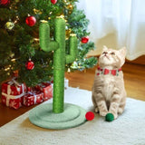 ZUN 26in Cactus Cat Scratching Post, Cute Cat Scratcher with Natural Sisal Posts & Flower Toppers for 48403907