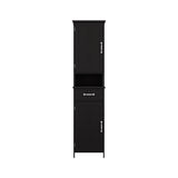 ZUN Double Door Narrow Height Slim Floor Standing Cabinet with 2 Adjustable Shelves-Black 58915687