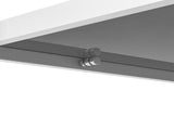 Rectangle Coffee Table with Gray Tempered Glass top and White Legs, Modern Table for Living Room W241139569