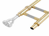 Beginner Jazz B-Flat Tenor Trombone Gold Lacquer W/ Backpack Case Cleaning Kit Gloves 21465000