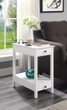 Byzad White Finish Accent Table W/USB B2726P287565