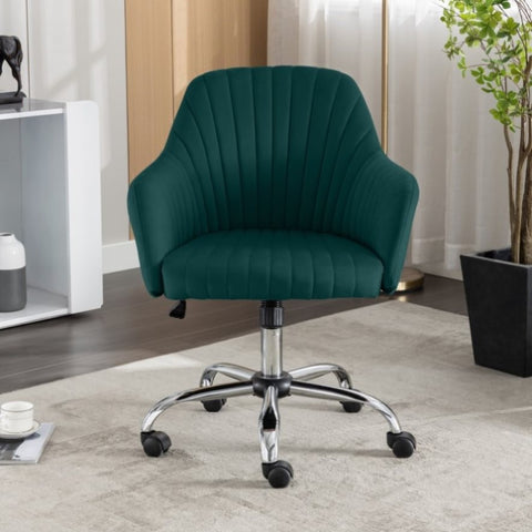 ZUN Accent chair Modern home office leisure chair with adjustable velvet height and adjustable casters W1521P189968