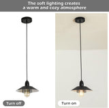 Farmhouse Vintage Pendant Light Black Fixture Pendant Lights with Spring Frame Adjustable Metal 12259134