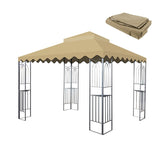 10x10 Ft Outdoor Patio Gazebo Replacement Canopy,Double Tiered Gazebo Tent Roof Top Cover Only wavy W419P198354