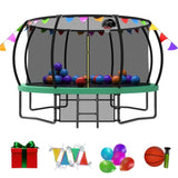 12FT Kids Trampoline with Safety Enclosure Net & Ladder and flag parts ,Outdoor W1163P234179