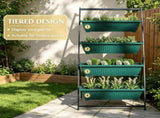 4-Tier Green Vertical Raised Garden Planter Sturdy 4-Box Outdoor Plant Stand Grow Container for 47114133