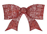 Pre-lit Outdoor Giant Bowknot Christmas Decoration, Lighted Metal Frame with 124 Warm White LED 60315865