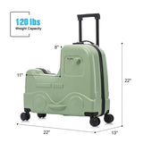 ZUN 22 Inch Kid's Ride on Suitcase Children's Trolley Luggage with Spinner Wheels \Lock\Safty 79103016