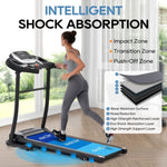 ZUN NEW Home Folding Treadmill with Pulse Sensor, 2.5 HP Quiet Brushless Motor , 7.5 MPH, 300LBS Weight N728P182196B