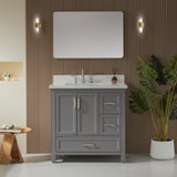 Fully Assembled 36'' Freestanding Single Sink Bathroom Vanity with 2 Handles Sets W1826P255389