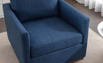 ZUN Mid Century Modern Swivel Accent Chair Armchair for Living Room, Bedroom, Guest Room, Office, Blue WF315697AAU