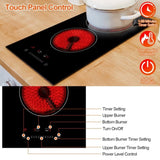 Dual Induction Burners Electric Cooktop 110V Total 1900W Electric Built-in Electric Ceramic 37677716