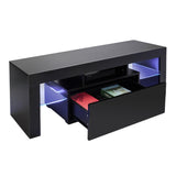Elegant Household Decoration LED TV Cabinet with Single Drawer Black 93609481