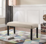 ZUN Biony Fabric Dining Bench with Nailhead Trim, Tan T2574P164612